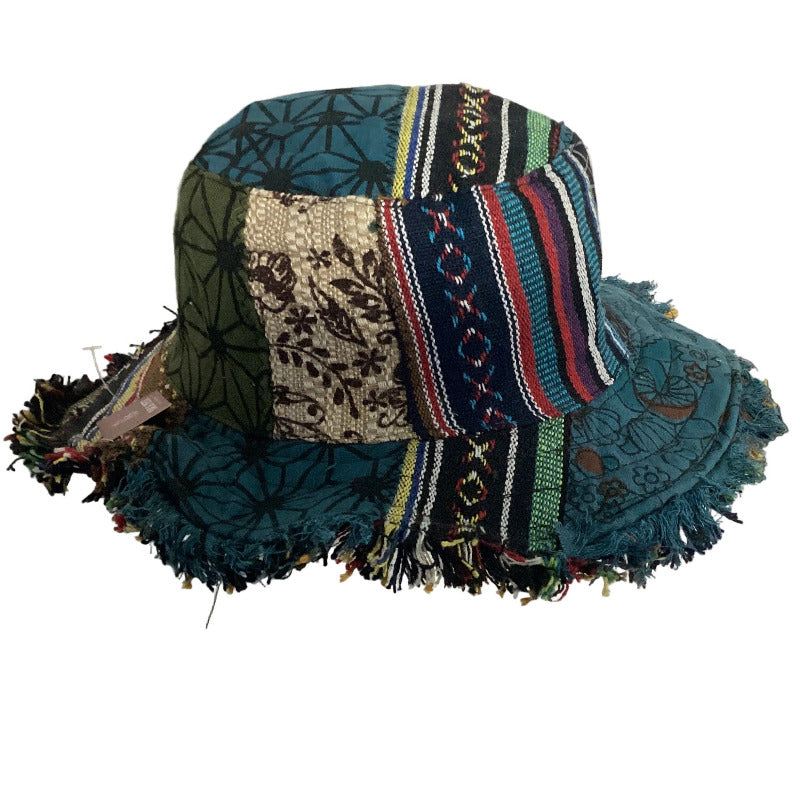 Teal Patchwork Hippie Hat | Handmade in Nepal | 64 cm-Hand Picked Imports