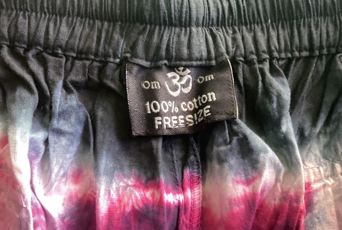 Men's/Unisex Tie-Dyed Colourful Cotton Cargo Pants Free Size-Hand Picked Imports