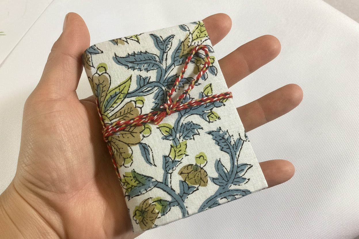 Mini Handcrafted Art Journal with Hand Made Paper from India Size 9 x 8 cm-Hand Picked Imports