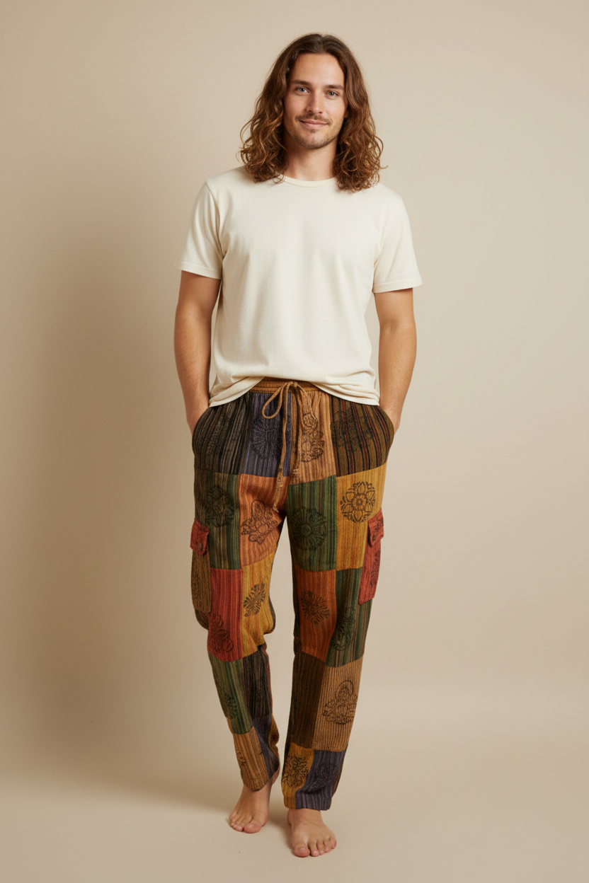 Men's/ Unisex Patchwork Cargo Pants Size Medium-Hand Picked Imports