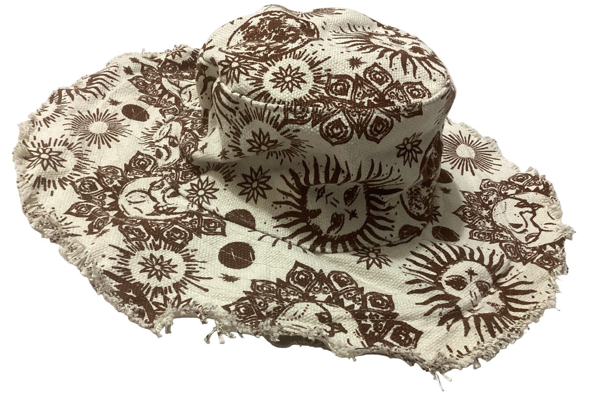 Funky Unisex Cotton Sun Print Festival Hat Size Medium-Hand Picked Imports