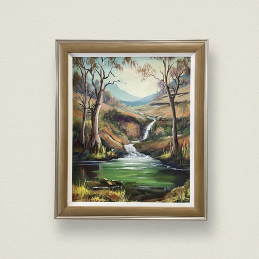 Framed Waterfall Painting by Susan Hend Russell-Hand Picked Imports