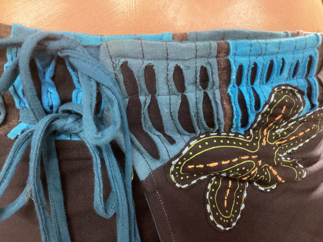 Ladies Cotton Black & Blue Pixie skirt-Hand Picked Imports