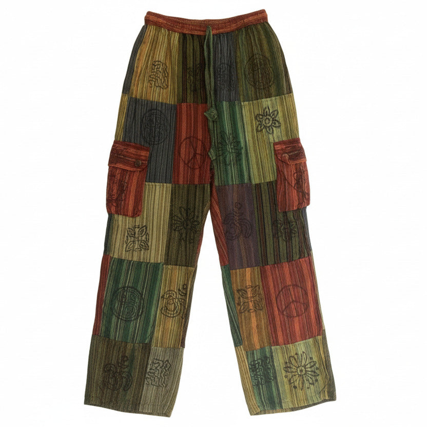 Men's/ Unisex Patchwork Cargo Pants Size Small-Hand Picked Imports