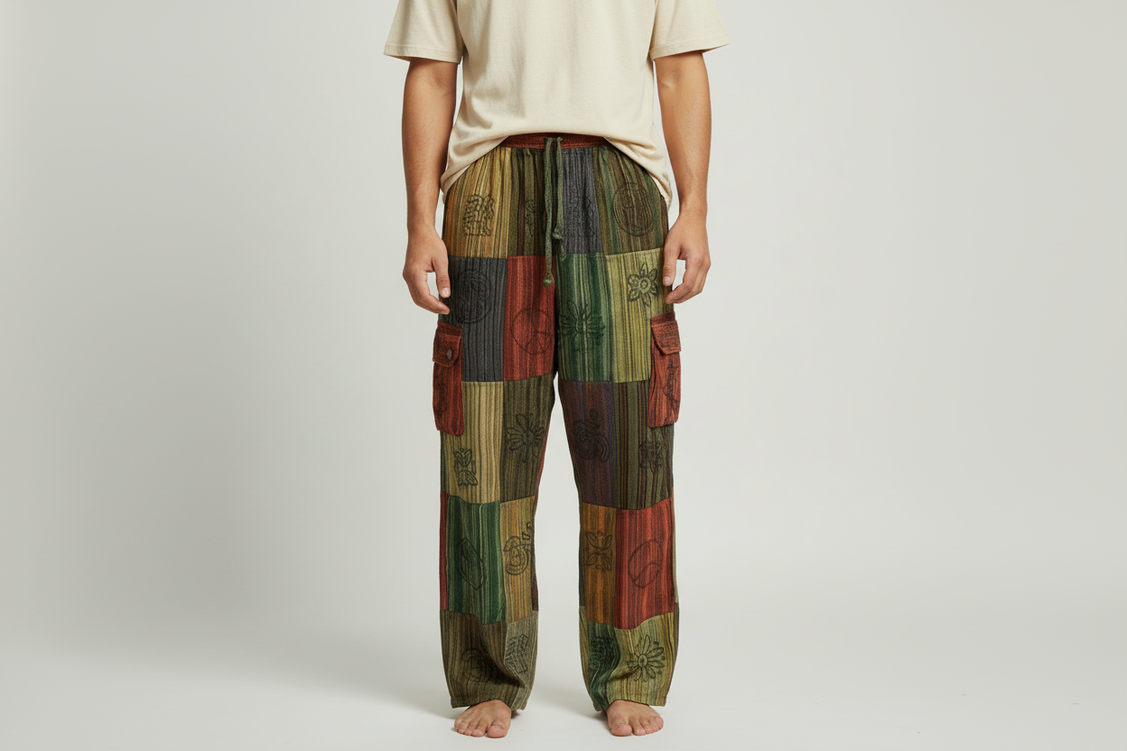 Men's/ Unisex Patchwork Cargo Pants Size Small-Hand Picked Imports