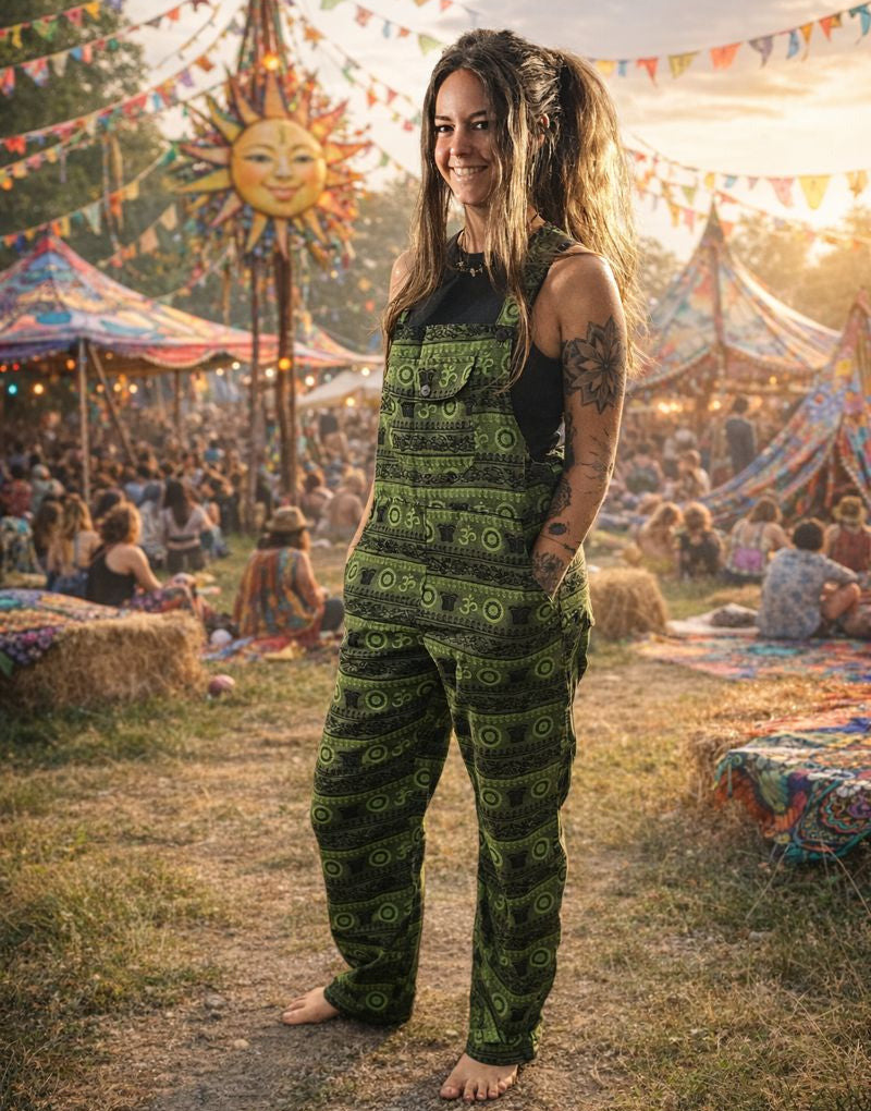 Ladies Cotton OM Straight Leg Overalls Made in Nepal-Hand Picked Imports