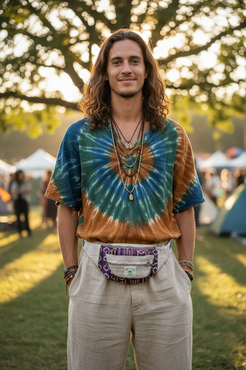 Unisex/Ladies/Men's Hemp Festival Hiking Bum Bag /Money Belt made in Nepal-Hand Picked Imports