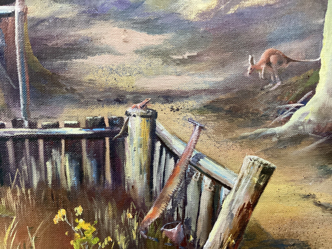 Wood Cutters Cottage – Framed Oil Painting by Susan Hend Russell-Hand Picked Imports
