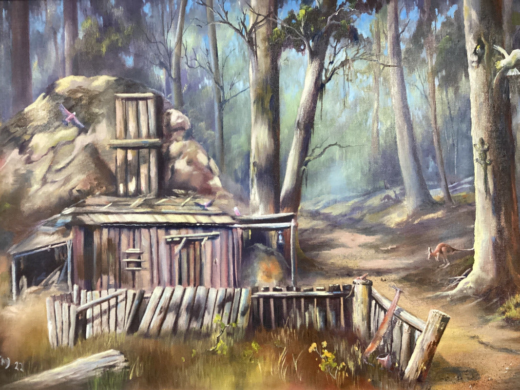 Wood Cutters Cottage – Framed Oil Painting by Susan Hend Russell-Hand Picked Imports