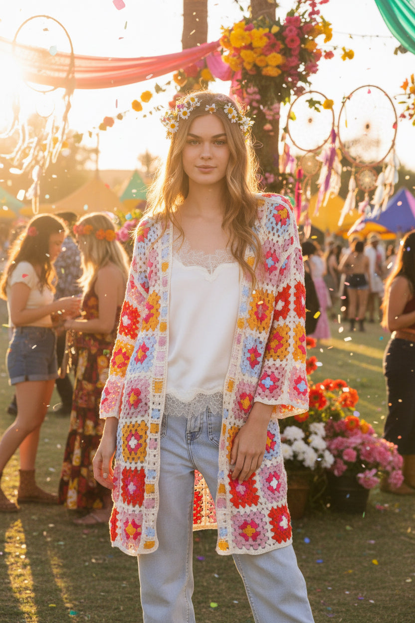 Ladies Stretchy Mid Season Cardigan/Top Size Medium-Hand Picked Imports
