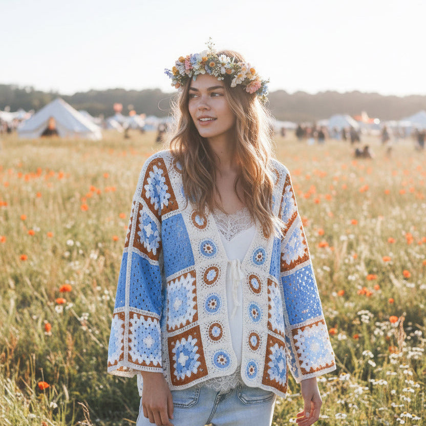 Ladies Blue Crochet Jumper – Sizes 10–16-Hand Picked Imports