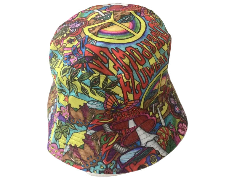 Funky Unisex Reversible Cotton Printed Boho Peace Bucket Hat Free Size-Hand Picked Imports
