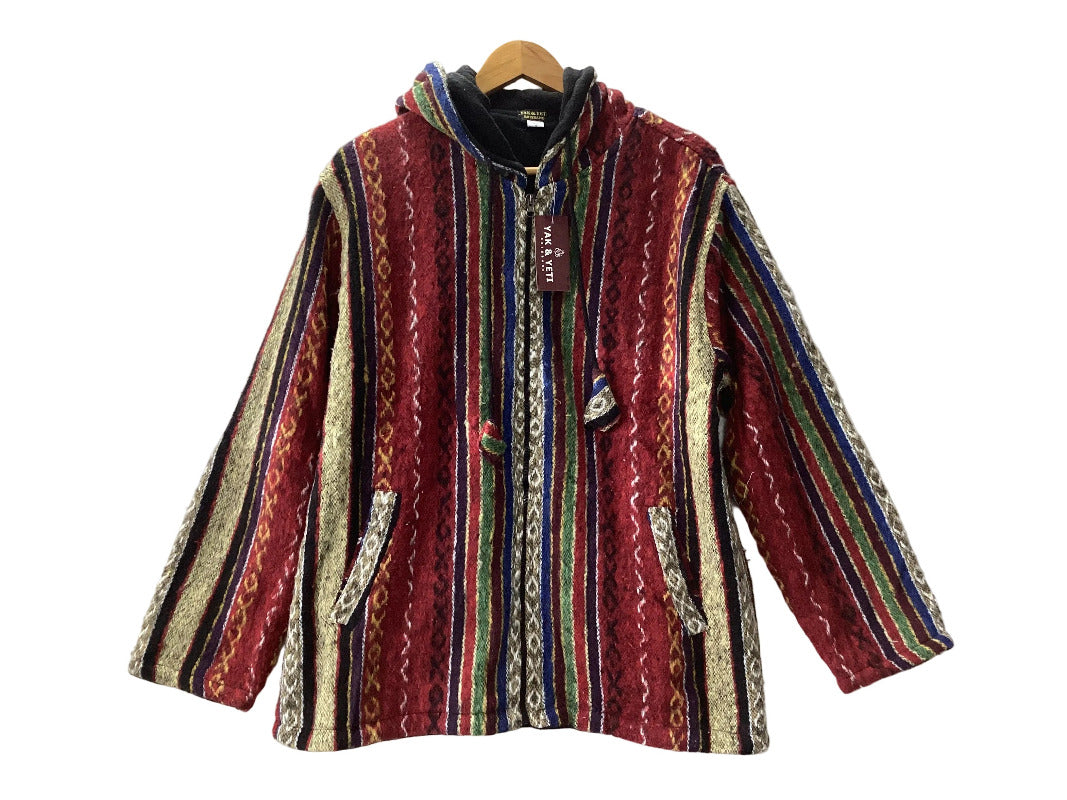 Lined Brushed Cotton Boho Winter Jacket Made in Nepal Size Medium-Hand Picked Imports