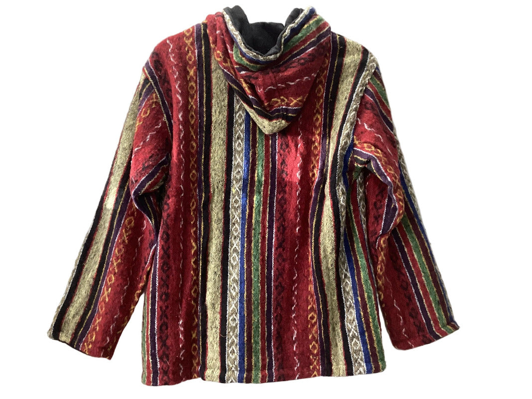 Lined Brushed Cotton Boho Winter Jacket Made in Nepal Size Medium-Hand Picked Imports