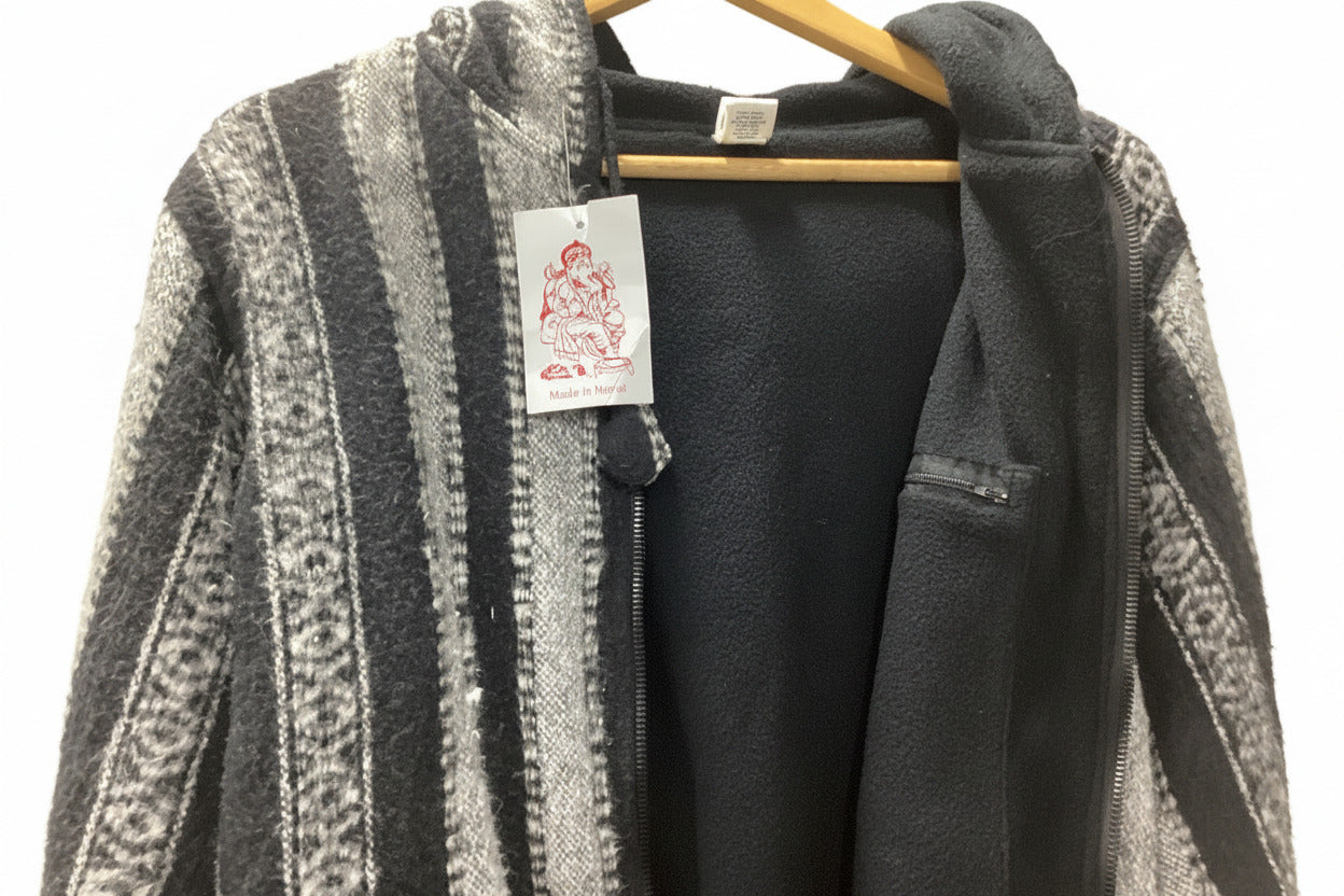 Lined Brushed Cotton Boho Winter Jacket Made in Nepal Size Small-Hand Picked Imports