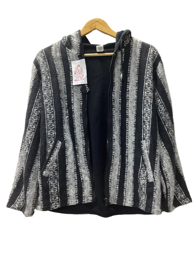 Lined Brushed Cotton Boho Winter Jacket Made in Nepal Size Small-Hand Picked Imports