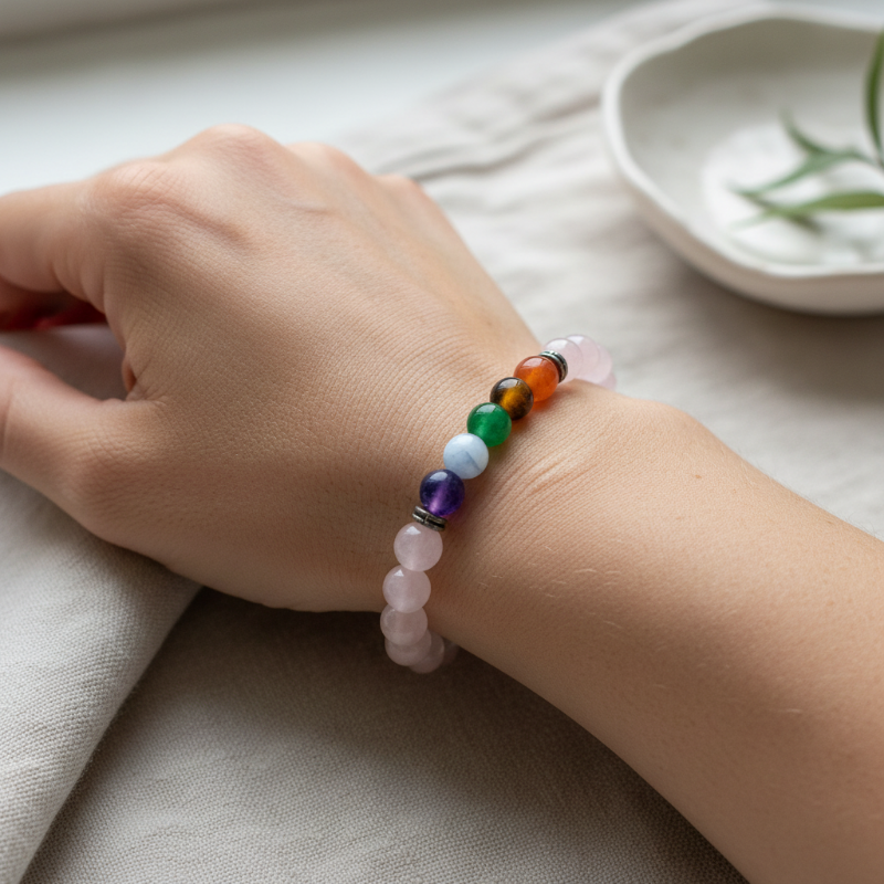 Rose Quartz Chakra bracelet-Hand Picked Imports