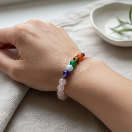 Rose Quartz Chakra bracelet-Hand Picked Imports
