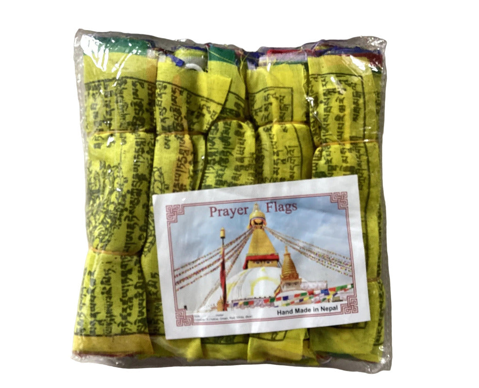 Tibetan Prayer Flags- 5 Strings of flags in each Pack 3 sizes SM, M, L-Hand Picked Imports