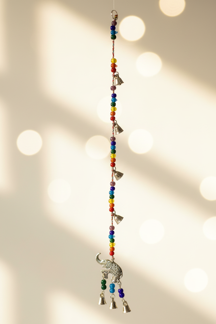 Brass Bell Chakra String with Elephant-Hand Picked Imports