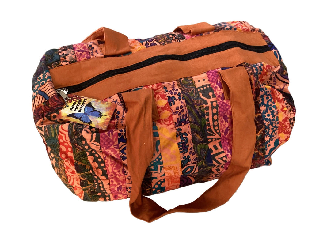 Cotton Overnight/Duffle Bag Handmade in India-Hand Picked Imports