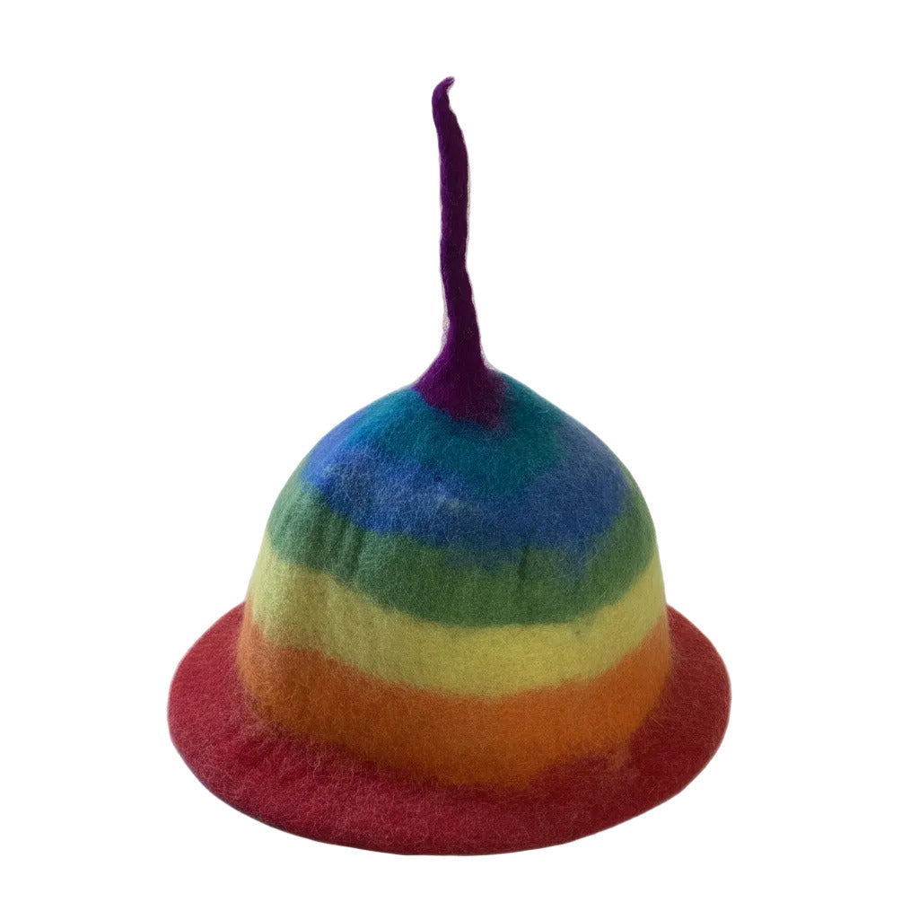 Rainbow Felt Adult Hat Handmade in Nepal-Hand Picked Imports