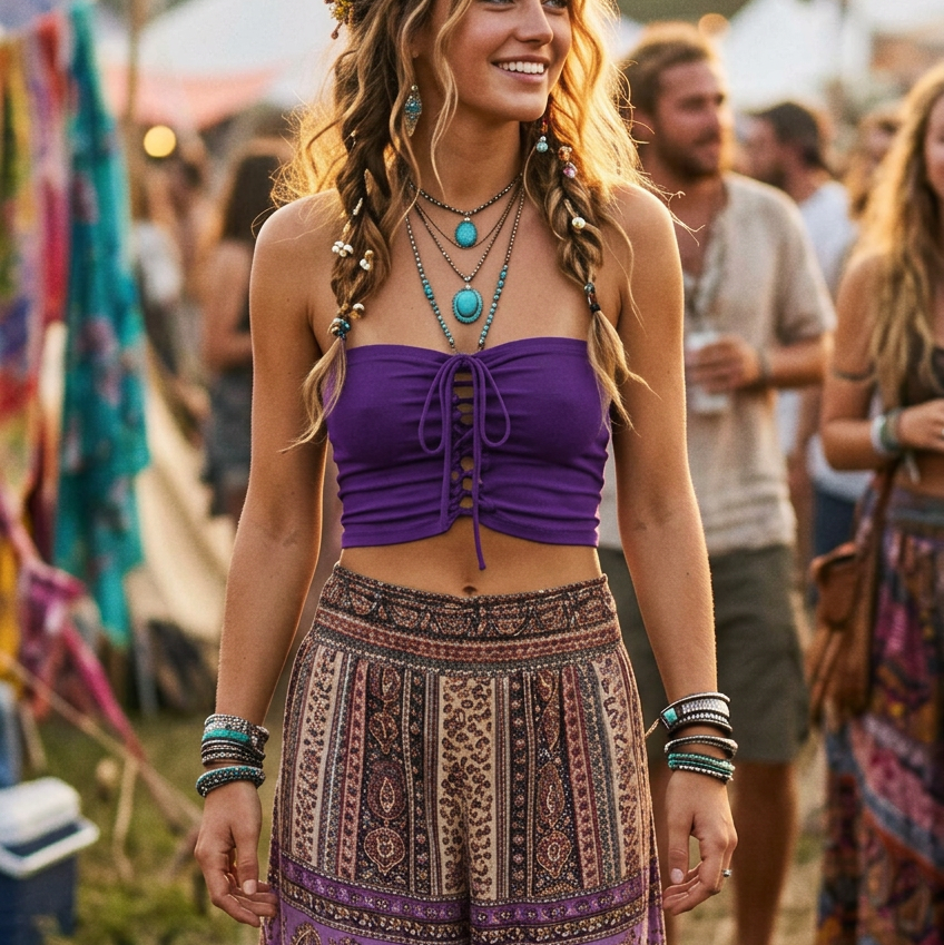 Yak & Yeti Boho Festival Boob Tube – Size 6–10-Hand Picked Imports