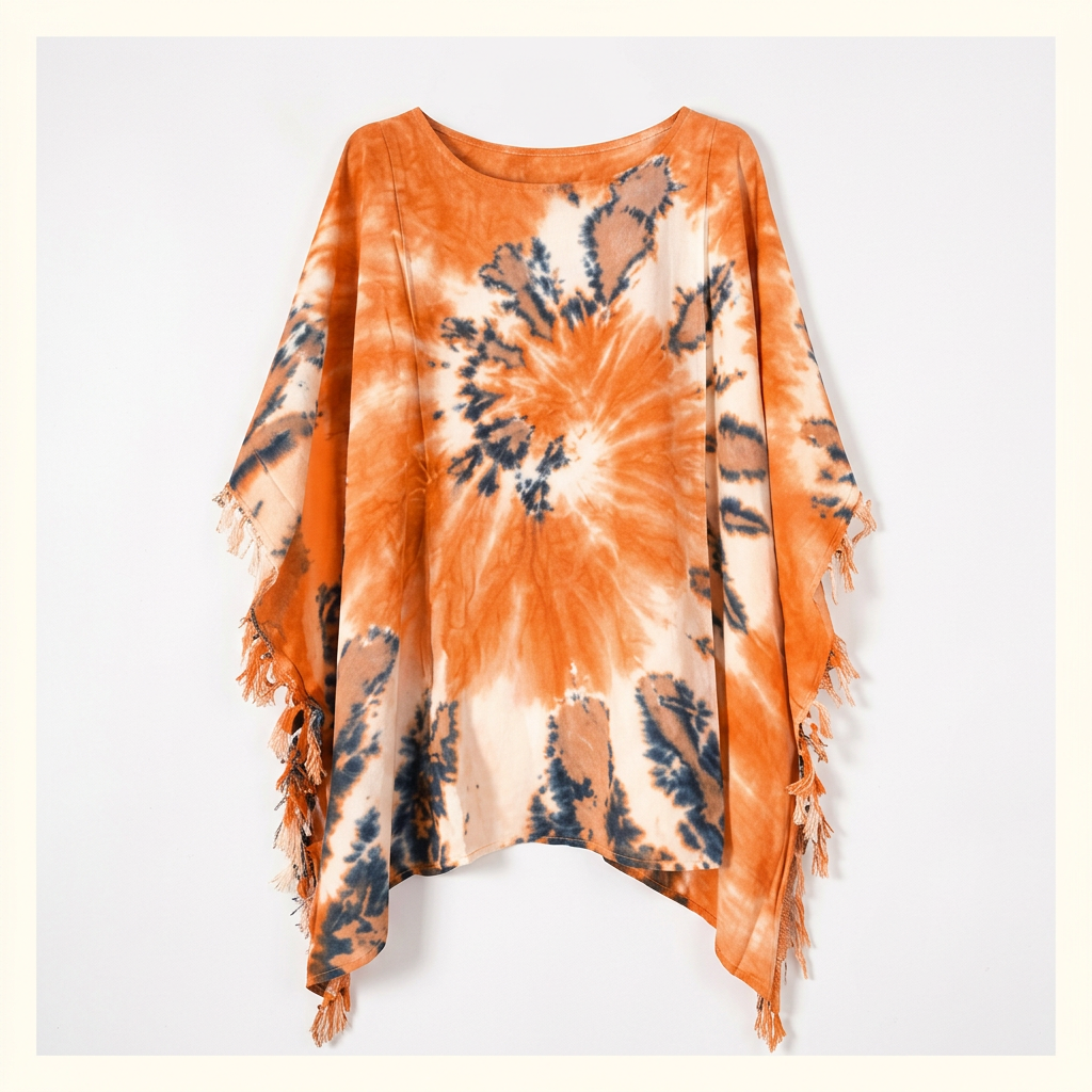 Rayon Tie-Dye Kaftan | Free Size-Hand Picked Imports