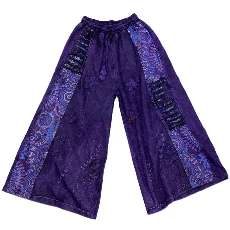 Ladies Cotton Razor-Cut Boho Pants Size S/M-Hand Picked Imports