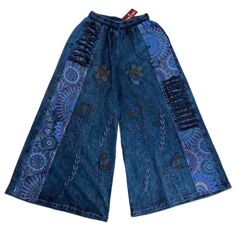 Ladies Cotton Razor-Cut Boho Pants Size S/M-Hand Picked Imports