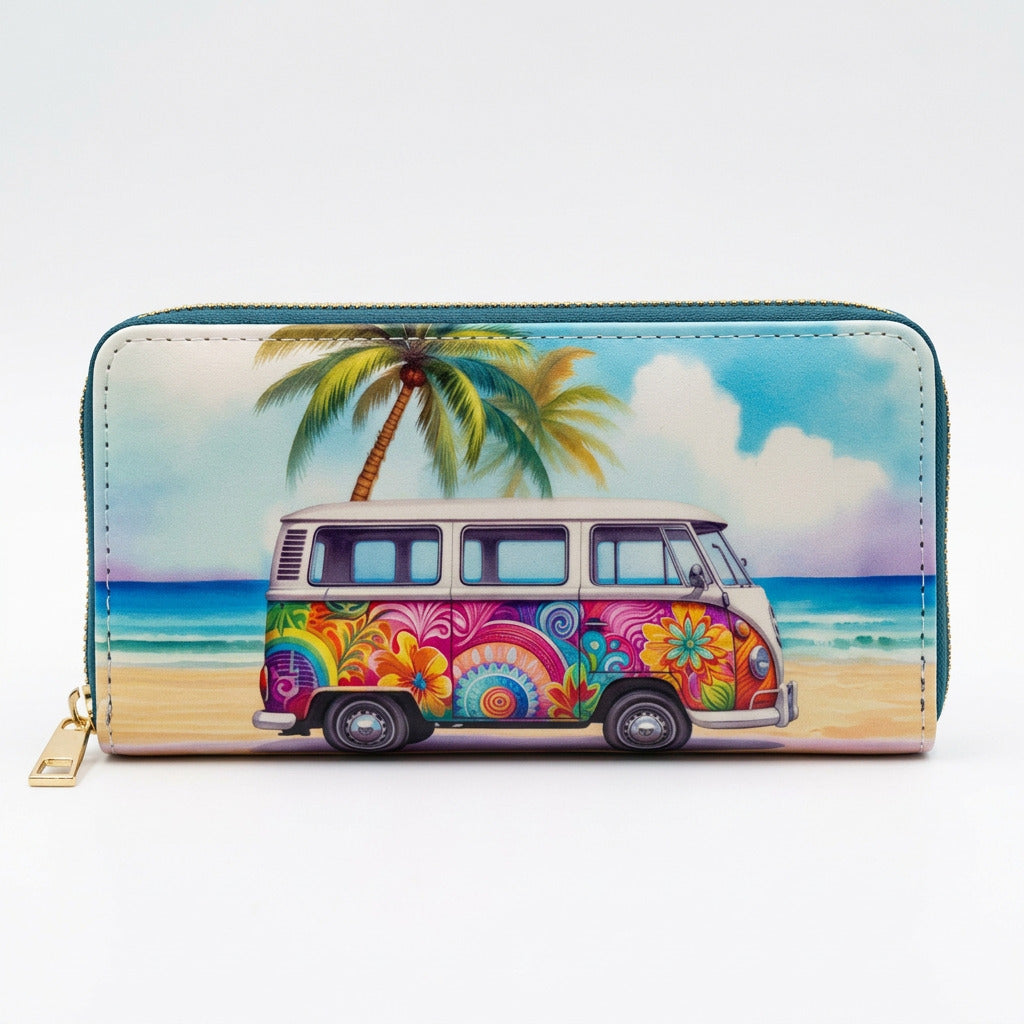 Large Printed Zip-Around Purse / Wallet-Hand Picked Imports