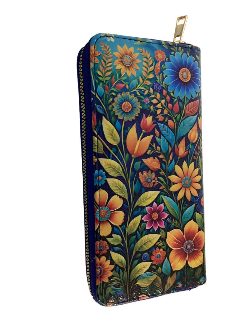 Large Printed Zip-Around Purse / Wallet-Hand Picked Imports