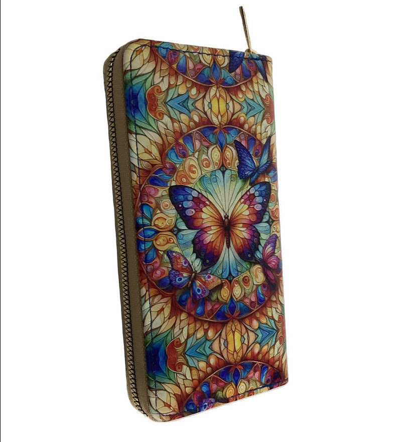 Large Printed Zip-Around Purse / Wallet-Hand Picked Imports