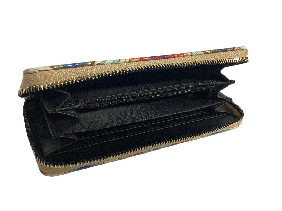 Large Printed Zip-Around Purse / Wallet-Hand Picked Imports