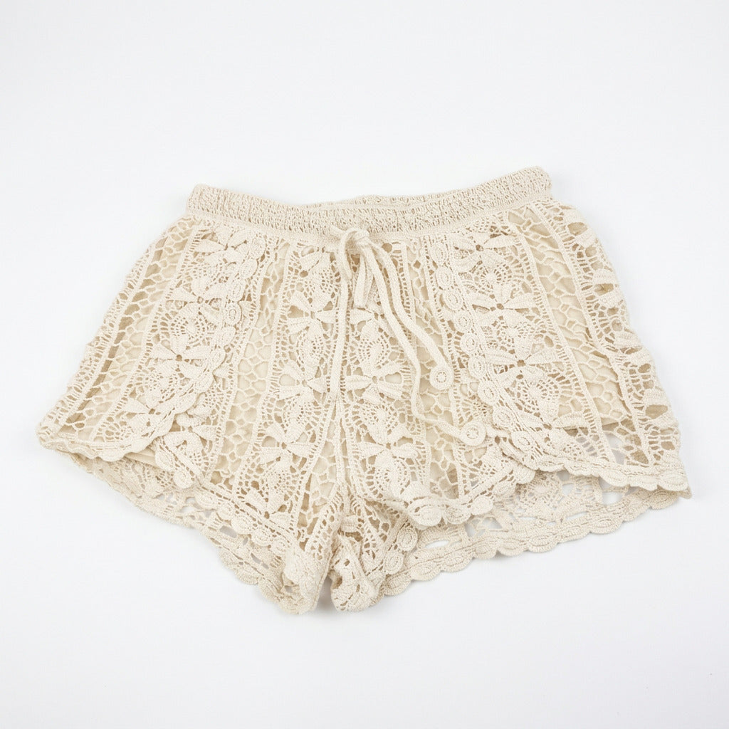 Ladies Cream Lined Lace Shorts S/M-Hand Picked Imports
