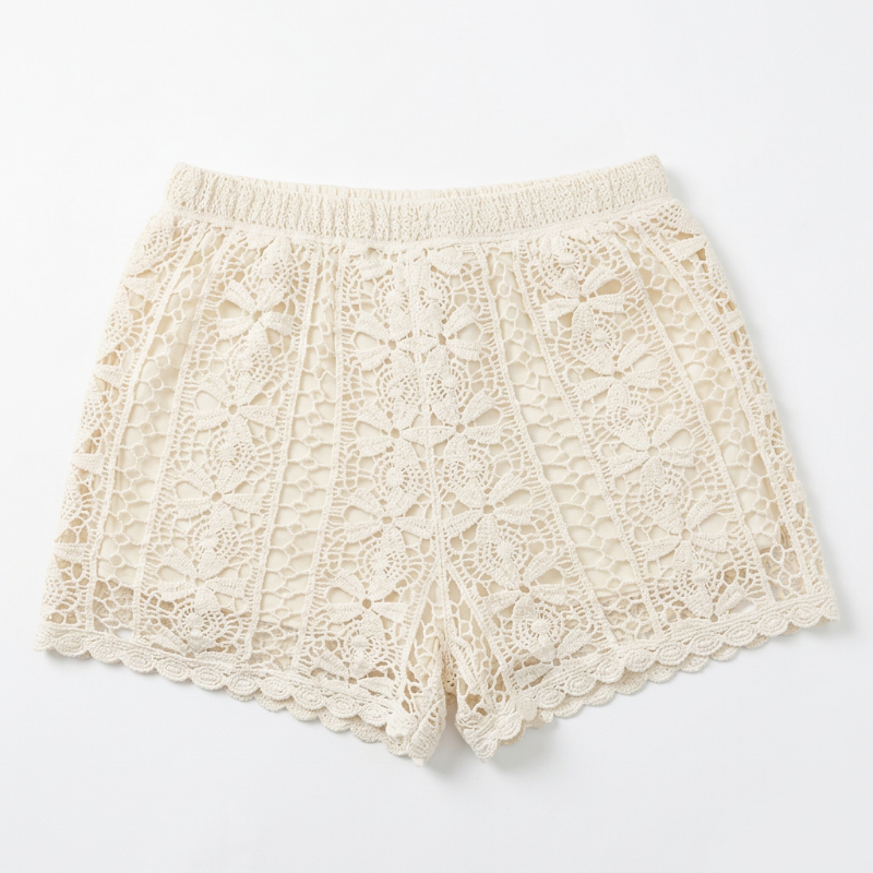Ladies Cream Lined Lace Shorts S/M-Hand Picked Imports