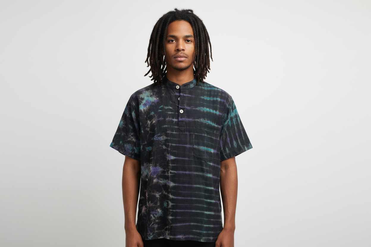 Men's Tie Dyed Short Sleeve BoHo Hippie Shirt-Hand Picked Imports