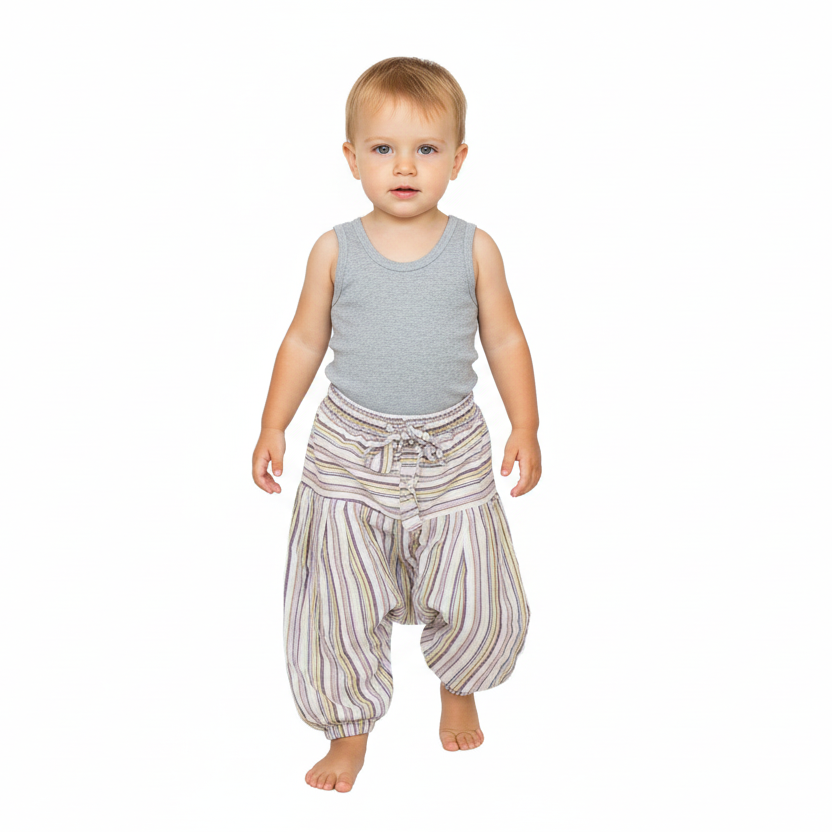 Baby/Toddler Cotton Unisex Hippie Aladdin Pants Fit Ages 1 to3-Hand Picked Imports
