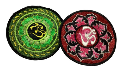 Sew on OM Hippie BoHo Festival Patches Made in Nepal 8cm-Hand Picked Imports