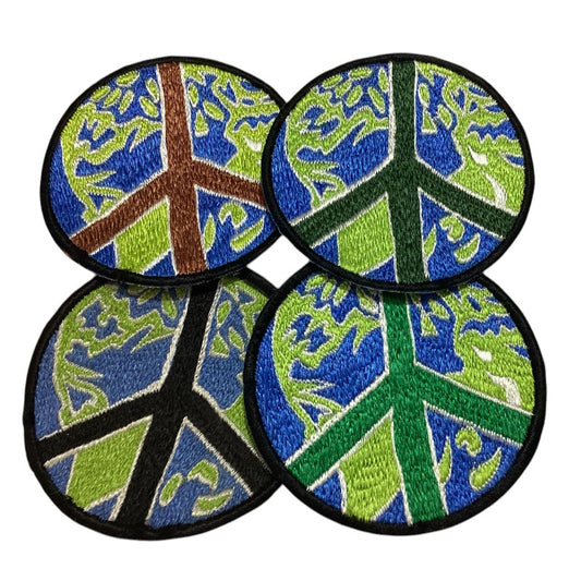 Sew on World Peace Patches Made in Nepal 8cm-Hand Picked Imports