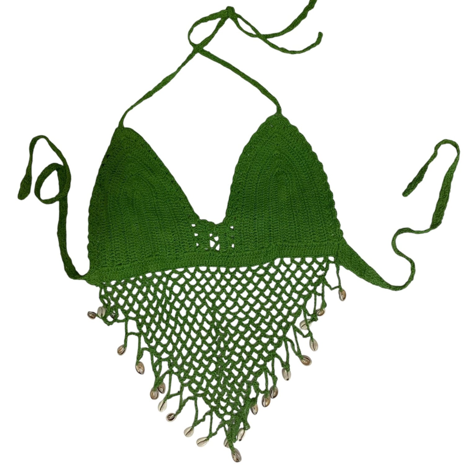 Ladies Festival BoHo Crochet Top with Sea shells Size S/M-Hand Picked Imports