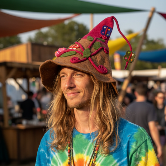 Adult Pixie Felt Party Hat Handmade in Nepal-Hand Picked Imports