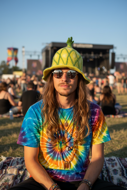 Adult Pineapple Felt Party Hat Handmade in Nepal-Hand Picked Imports