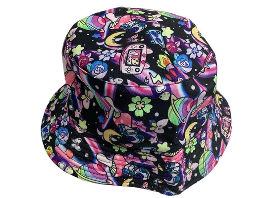 Funky Unisex Reversible Cotton Printed Trippy Festival Bucket Hat-Hand Picked Imports