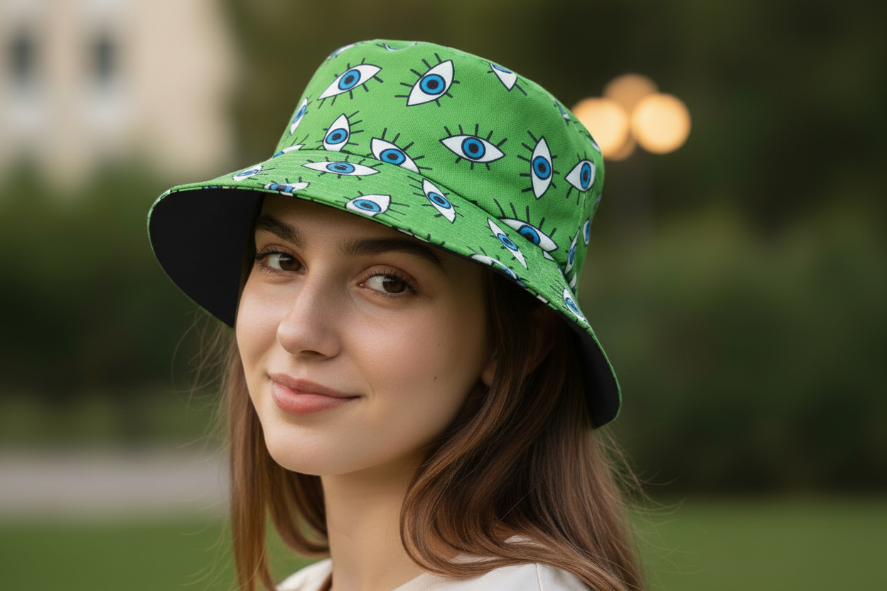 Reversible Cotton Printed Eye of Protection Bucket Hats-Hand Picked Imports