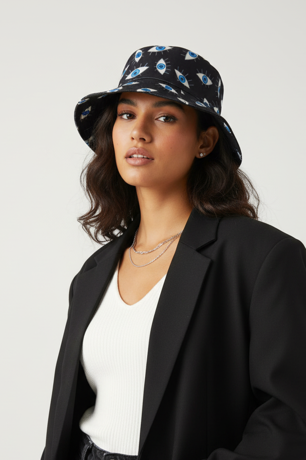 Reversible Cotton Printed Eye of Protection Bucket Hats-Hand Picked Imports