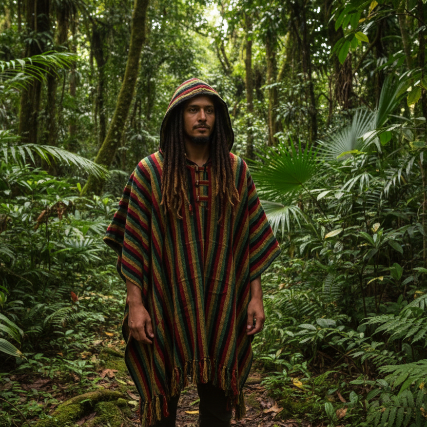 Unisex Winter Brushed Cotton Rasta Ponchos Free Size Made in Nepal-Hand Picked Imports
