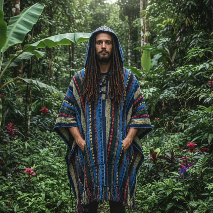 Unisex Winter Brushed Cotton Ponchos Free Size Made in Nepal-Hand Picked Imports