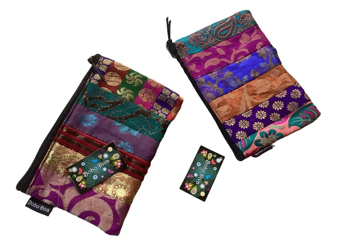 Small BoHo Deva Patchwork Coin Purse 15cm wide x 10.5 cm-Hand Picked Imports