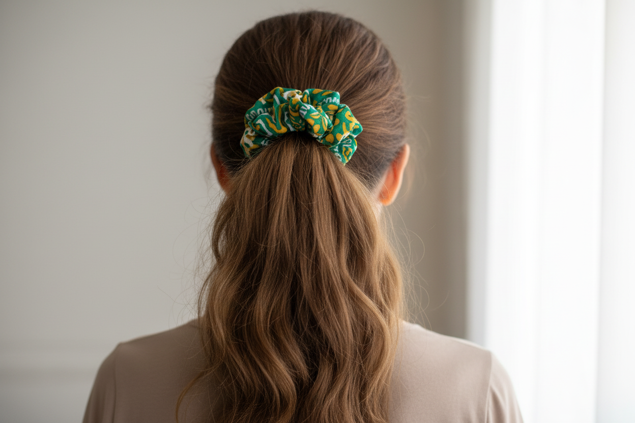 3pc Hippie BoHo Cotton Scrunchies with Secret Pocket/Zipper Made in India-Hand Picked Imports
